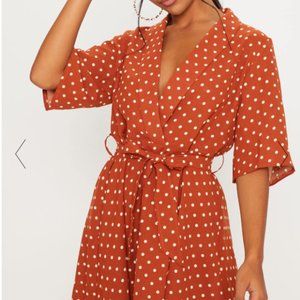 PLT TERRACOTTA POLKA DOT TEA DRESS
